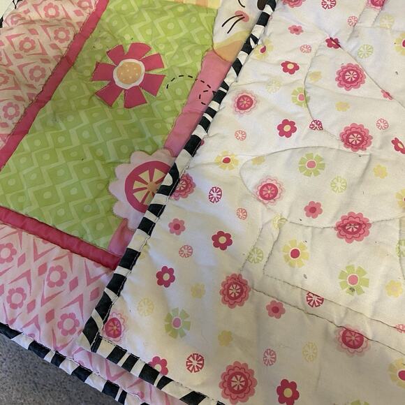 Y2K Garanimals Baby Blanket Quilt 31.5X41” Animal Giraffe Monkey Butterfly Cat - Picture 4 of 9